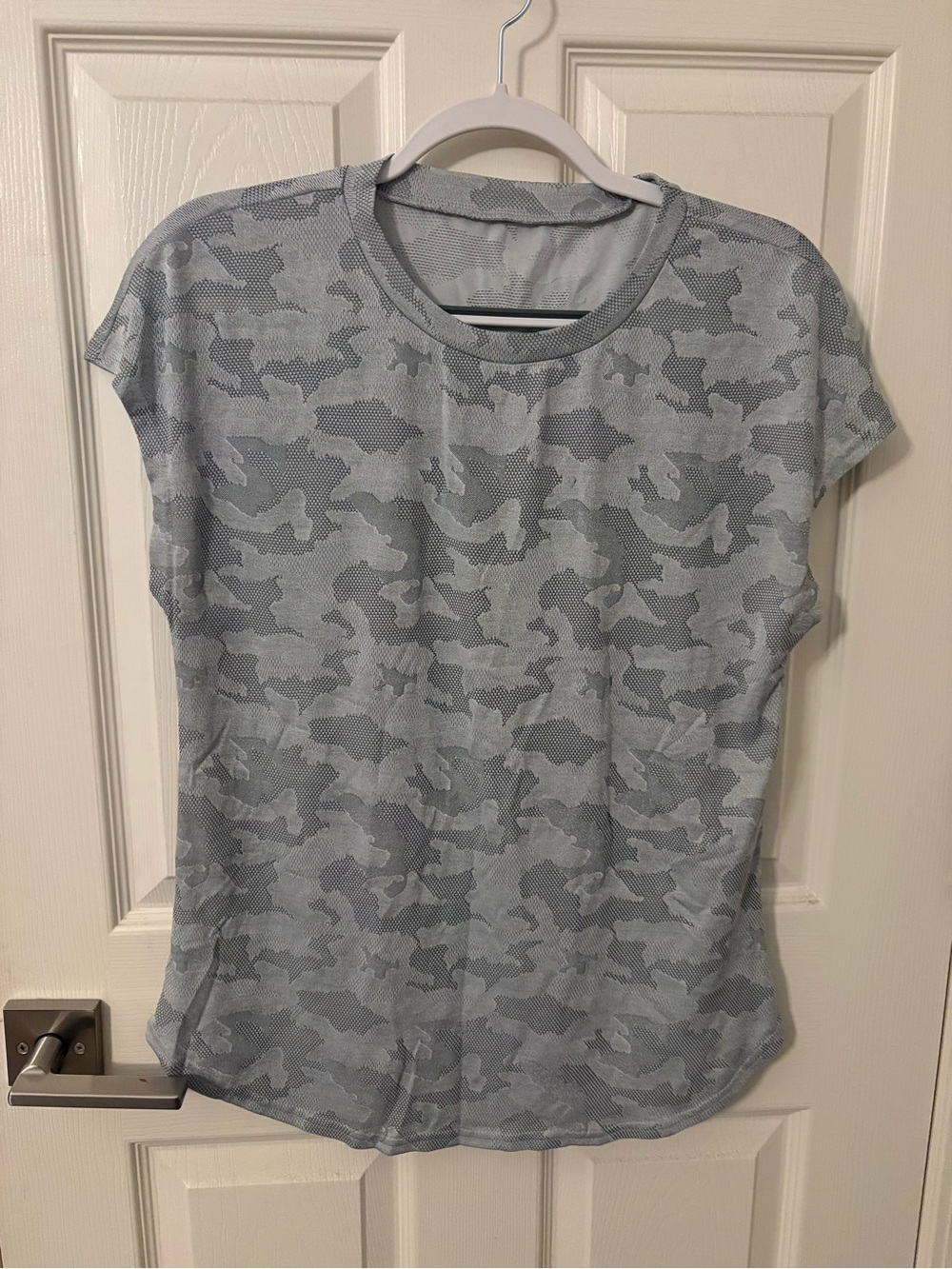 Grey Camo Short-Sleeve Women's Top Active Wear